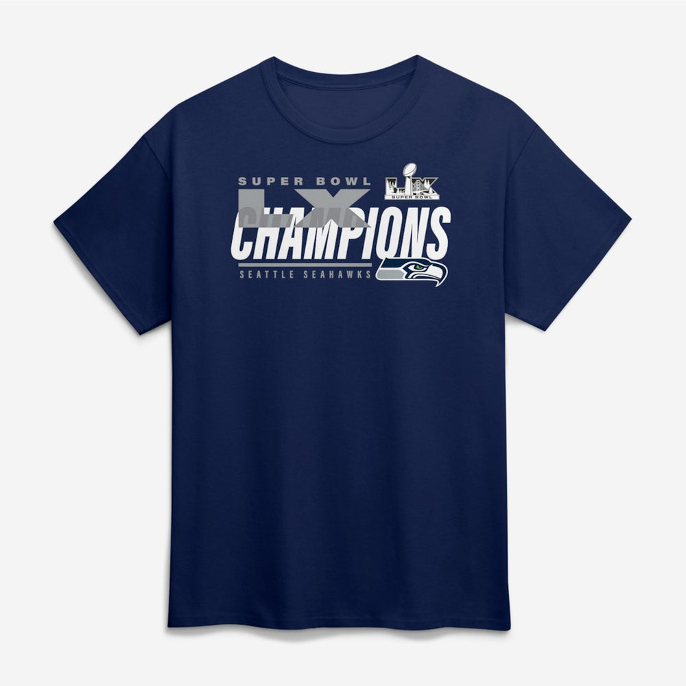 Seattle Seahawks Super Bowl LX Champions Big & Tall Iconic Victory T-Shirt - College Navy sale