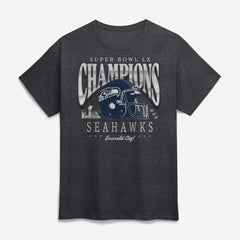 Seattle Seahawks Super Bowl LX Champions Big & Tall Prestigious Run T-Shirt - Heather Charcoal on sale