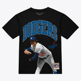 Fernando Valenzuela Los Angeles Dodgers Photo Arch Player Graphic T-Shirt Black