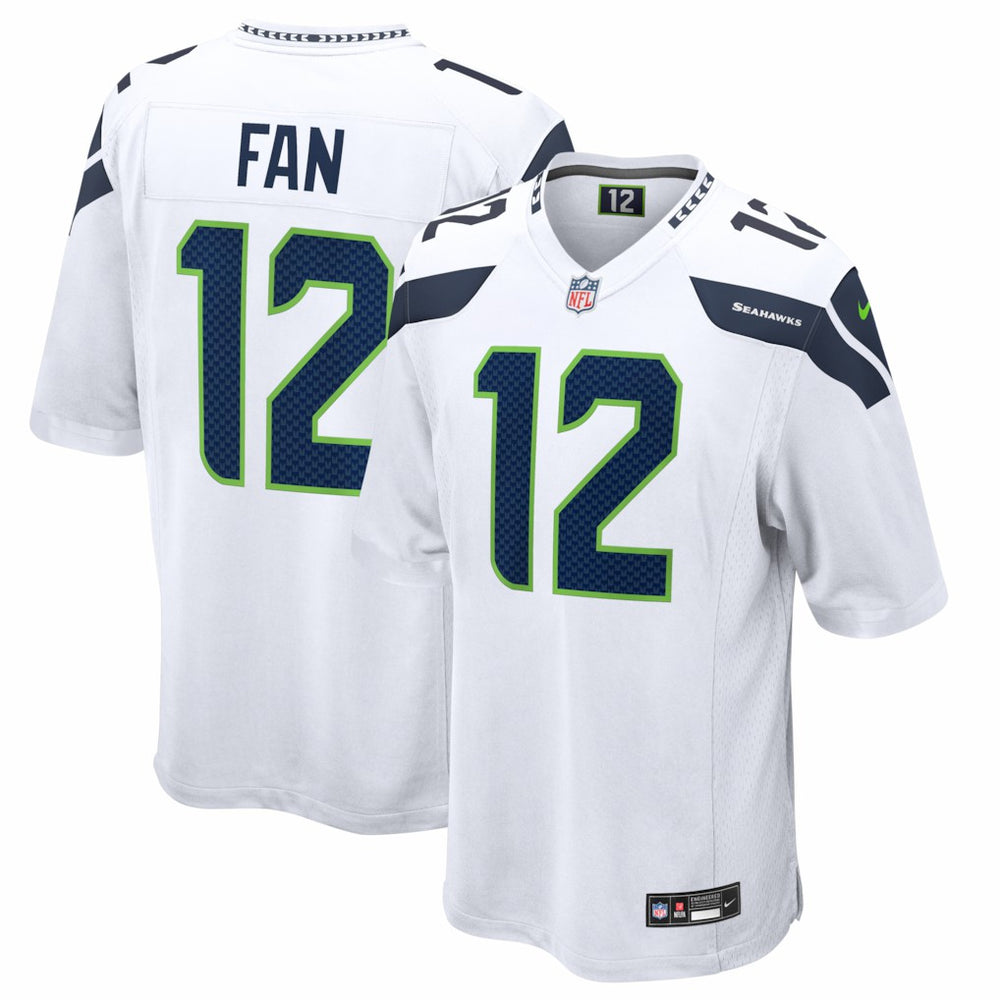 12s Seattle Seahawks Game Jersey - White on sale