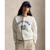 Yankees Polo Ralph Lauren Women's Seasonal Knit Full-Snap Cardigan White