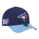 Toronto Blue Jays 50th Season Player Replica Side Patch 9FORTY Adjustable Hat Navy
