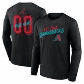 Arizona Diamondbacks Hustle Personalized Name & Number Long Sleeve T-Shirt Black