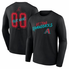 Arizona Diamondbacks Hustle Personalized Name & Number Long Sleeve T-Shirt Black