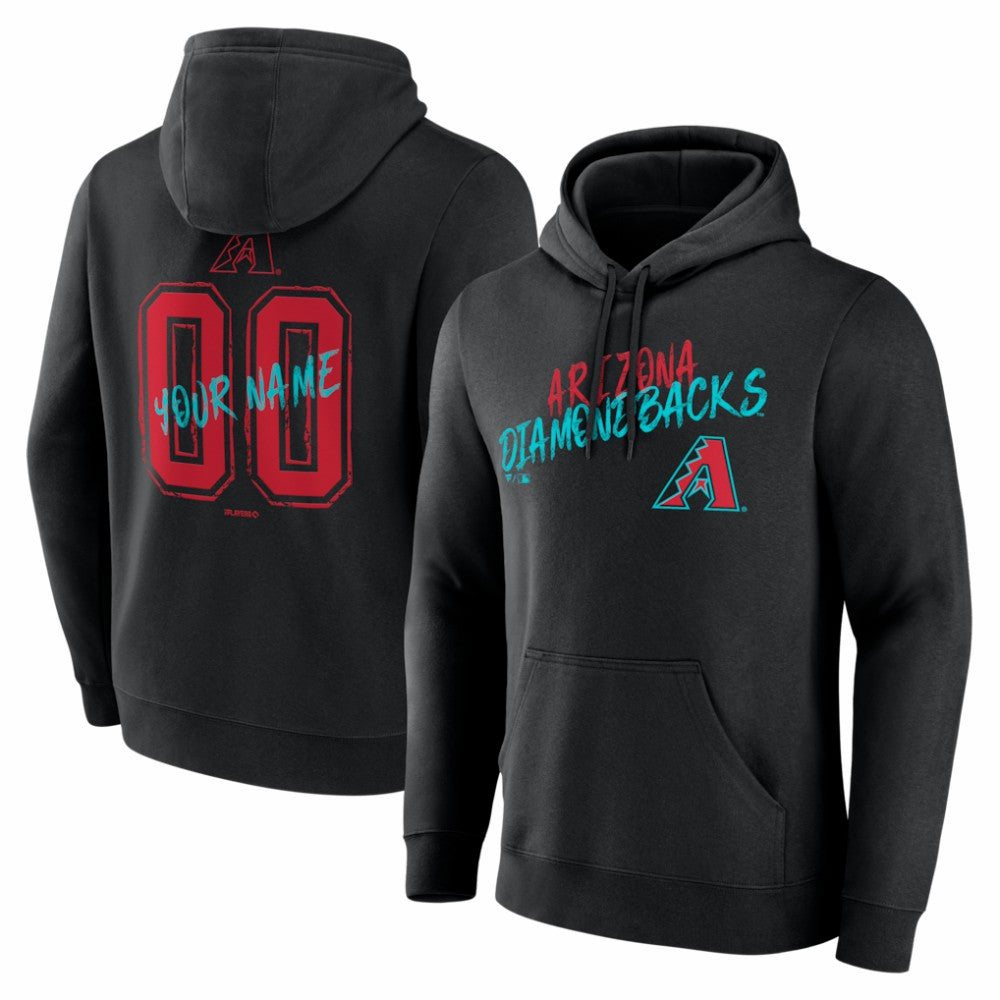 Arizona Diamondbacks Hustle Personalized Name & Number Hoodie Black