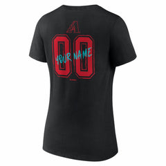 Arizona Diamondbacks Women's Hustle Personalized Name & Number V-Neck T-Shirt Black