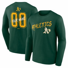 Athletics Hustle Personalized Name & Number Long Sleeve T-Shirt Green