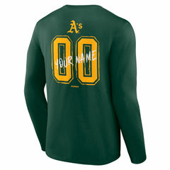 Athletics Hustle Personalized Name & Number Long Sleeve T-Shirt Green