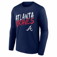 Atlanta Braves Hustle Personalized Name & Number Long Sleeve T-Shirt Navy