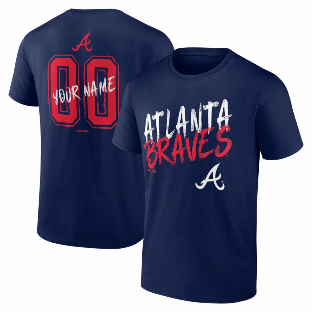 Atlanta Braves Hustle Personalized Name & Number T-Shirt Navy