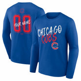 Chicago Cubs Hustle Personalized Name & Number Long Sleeve T-Shirt Royal