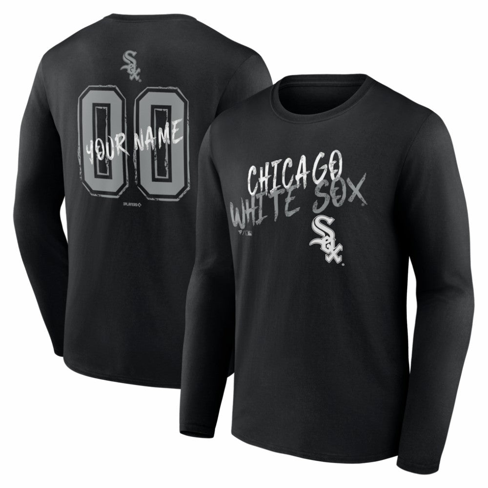 Chicago White Sox Hustle Personalized Name & Number Long Sleeve T-Shirt Black