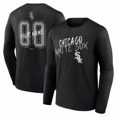 Chicago White Sox Hustle Personalized Name & Number Long Sleeve T-Shirt Black
