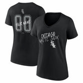 Chicago White Sox Women's Hustle Personalized Name & Number V-Neck T-Shirt Black