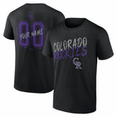 Colorado Rockies Hustle Personalized Name & Number T-Shirt Black