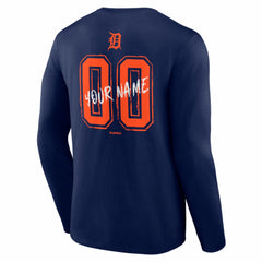 Detroit Tigers Hustle Personalized Name & Number Long Sleeve T-Shirt Navy