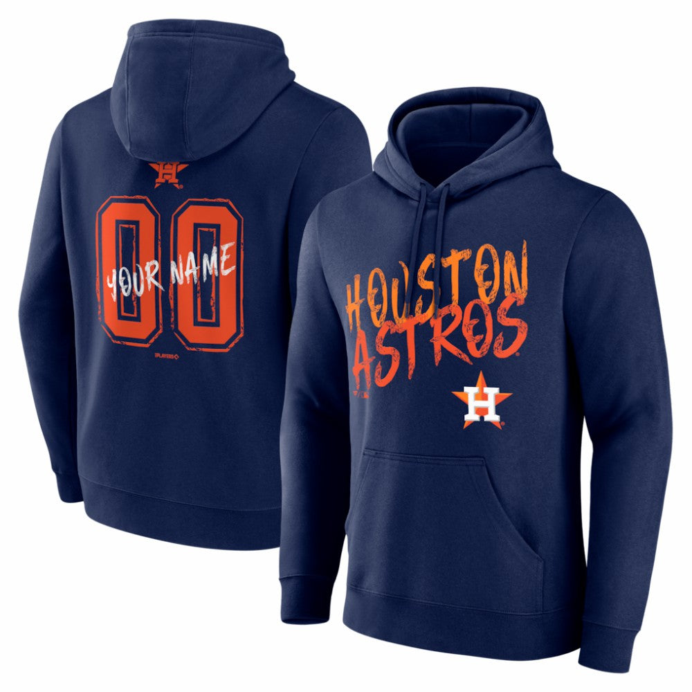 Houston Astros Hustle Personalized Name & Number Hoodie Navy