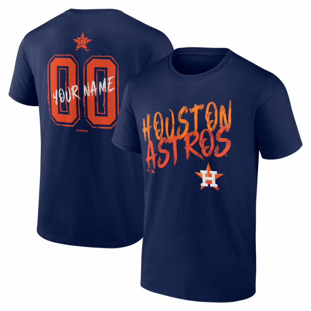 Houston Astros Hustle Personalized Name & Number T-Shirt Navy