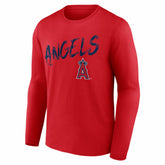 Los Angeles Angels Hustle Personalized Name & Number Long Sleeve T-Shirt Red