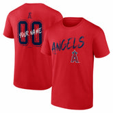 Los Angeles Angels Hustle Personalized Name & Number T-Shirt Red