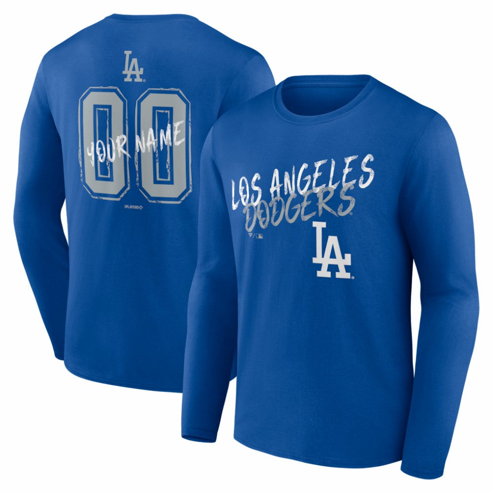Los Angeles Dodgers Hustle Personalized Name & Number Long Sleeve T-Shirt Royal