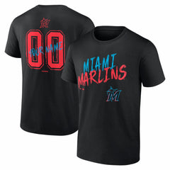 Miami Marlins Hustle Personalized Name & Number T-Shirt Black