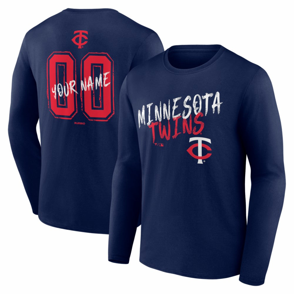 Minnesota Twins Hustle Personalized Name & Number Long Sleeve T-Shirt Navy