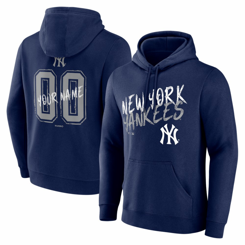 New York Yankees Hustle Personalized Name & Number Hoodie Navy