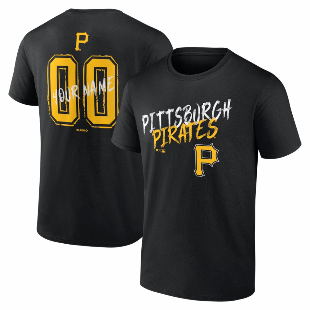 Pittsburgh Pirates Hustle Personalized Name & Number T-Shirt Black