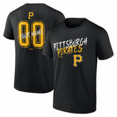 Pittsburgh Pirates Hustle Personalized Name & Number T-Shirt Black