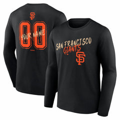 San Francisco Giants Hustle Personalized Name & Number Long Sleeve T-Shirt Black