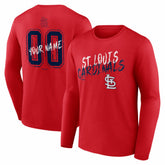 St. Louis Cardinals Hustle Personalized Name & Number Long Sleeve T-Shirt Red
