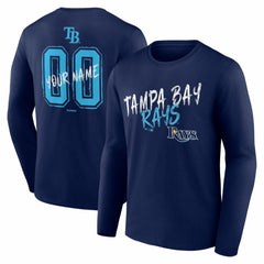 Tampa Bay Rays Hustle Personalized Name & Number Long Sleeve T-Shirt Navy