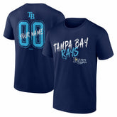 Tampa Bay Rays Hustle Personalized Name & Number T-Shirt Navy