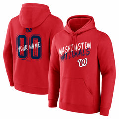 Washington Nationals Hustle Personalized Name & Number Hoodie Red