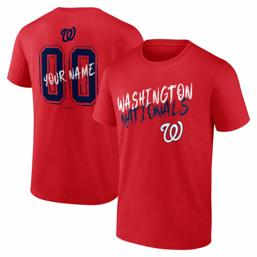 Washington Nationals Hustle Personalized Name & Number T-Shirt Red