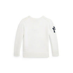 Yankees Polo Ralph Lauren Preschool Bear Sweater White