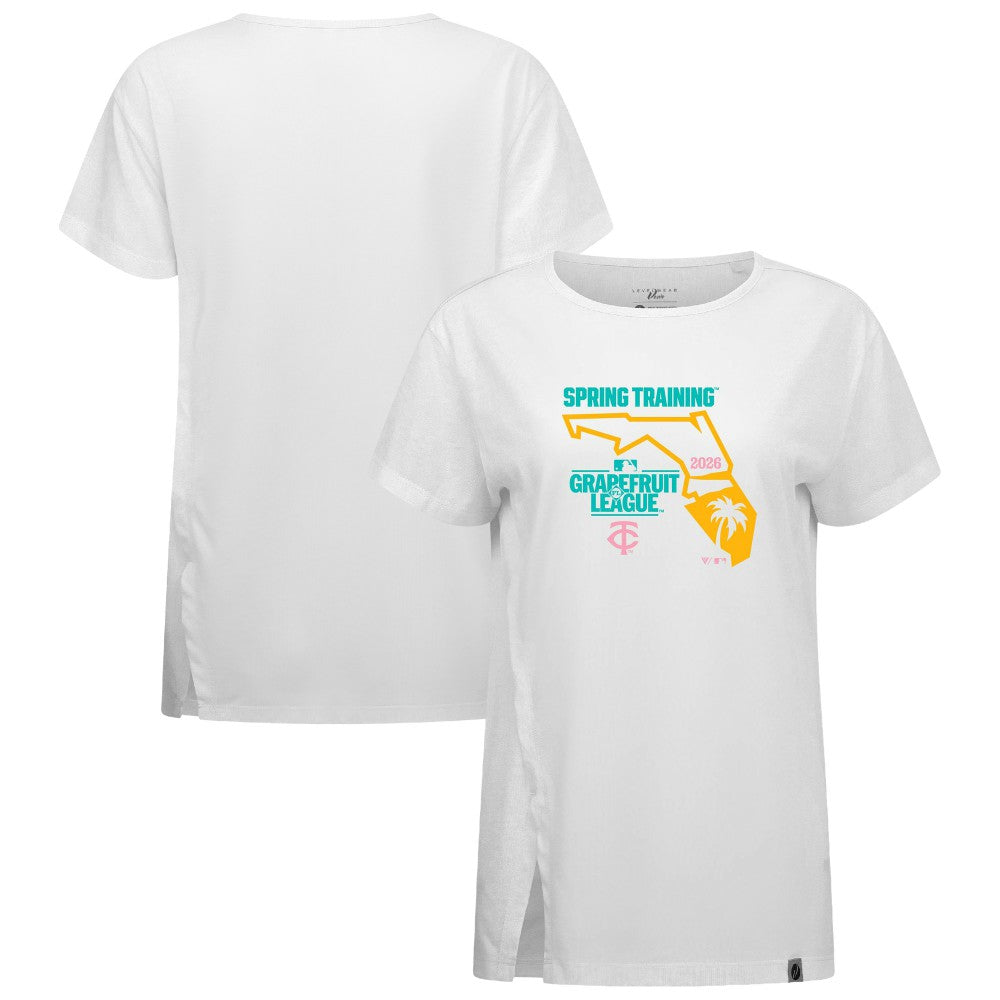 Minnesota Twins Levelwear Women's 2026 Spring Training Influx Ball Bold T-Shirt White