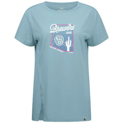 Milwaukee Brewers Levelwear Women's Influx Spring Training Sunrise Bold T-Shirt Blue