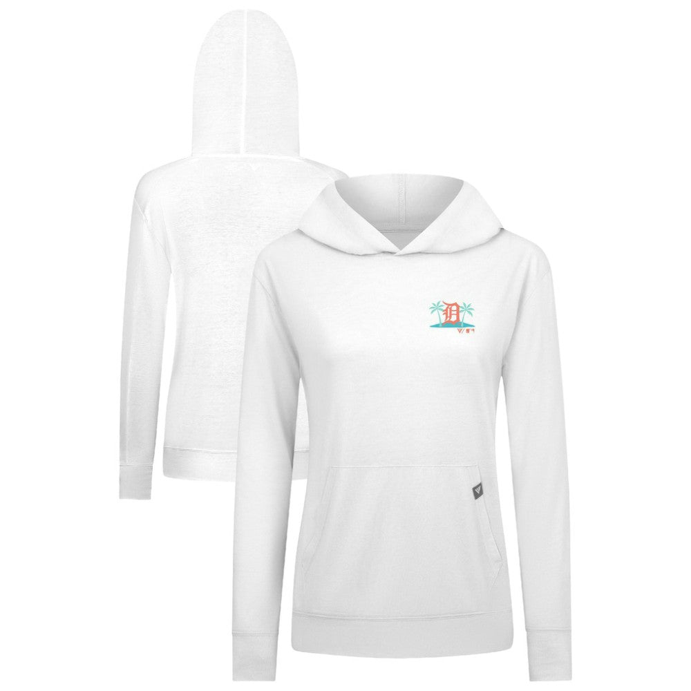Detroit Tigers Levelwear Women's Relay Spring Break Panoramic Bold Hoodie White