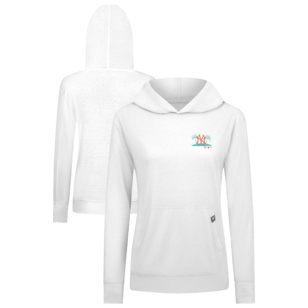 New York Yankees Levelwear Women's Relay Spring Break Panoramic Bold Hoodie White