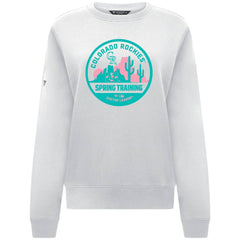 Colorado Rockies Levelwear Women's Yvette Spring Training Badge Bold Sweatshirt White