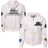 Seattle Seahawks Jeff Hamilton Vegan Leather Full-Zip Hooded Jacket - White sale