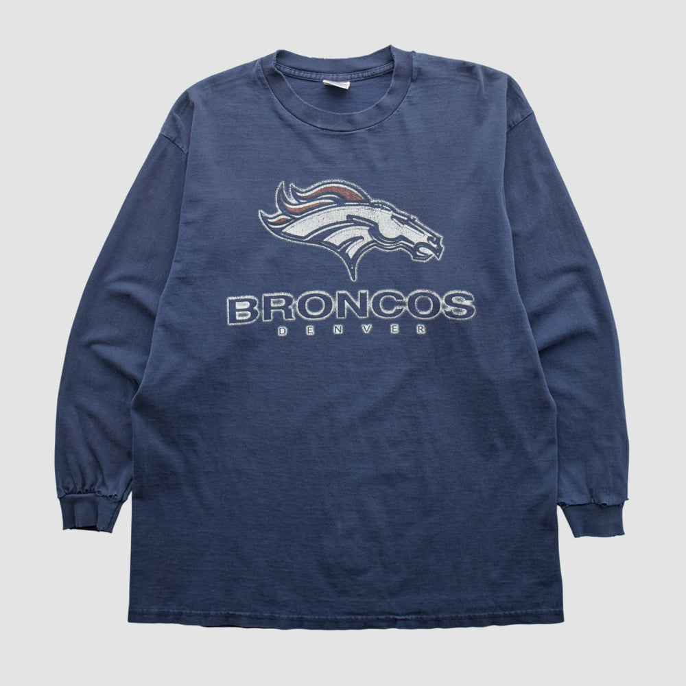 Denver Broncos Delta 2000s Long Sleeve T-shirt - Navy Vintage discount