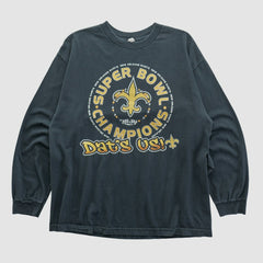 New Orleans Saints Alstyle 2010 Long Sleeve T-shirt - Black Vintage on sale