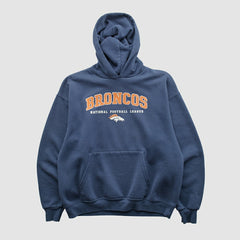 Denver Broncos 2000s Hooded Pullover Sweatshirt - Navy Vintage cheap