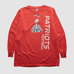 New England Patriots NFL 2012 Long Sleeve T-shirt - Red Vintage on sale