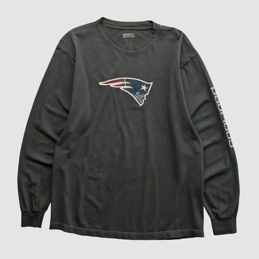 New England Patriots Reebok 2000s Long Sleeve T-shirt - Charcoal Vintage discount
