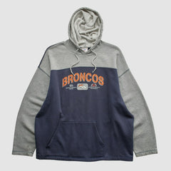 Denver Broncos NFL 2000s Hooded Pullover Sweatshirt - Heather Gray Vintage for sale