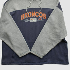 Denver Broncos NFL 2000s Hooded Pullover Sweatshirt - Heather Gray Vintage for sale